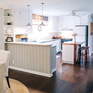 Kitchen wood floors in a historic home